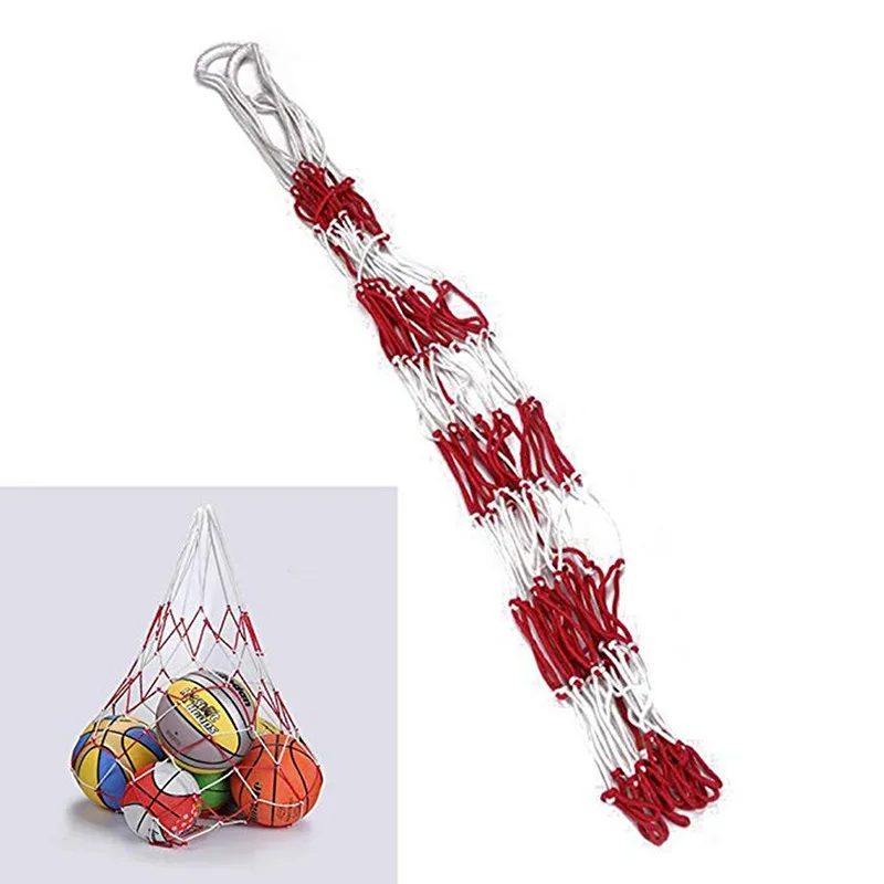 Filet de transport portable pour basket-ball, filet à mailles pour cerceau de football, fil de nylon standard durable, sac IkVolleyball en plein air