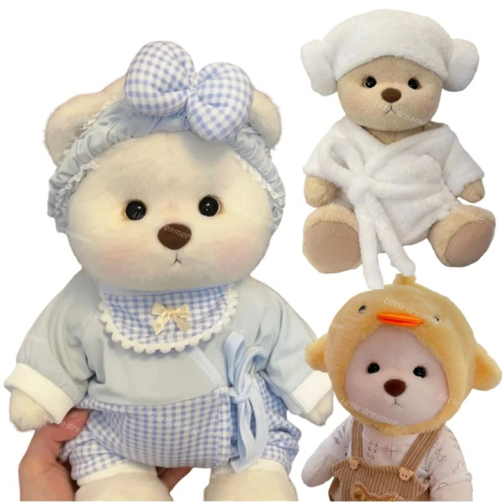 

30cm Handmade Teddy Bear Plush Toy Cute Changing Clothes For Stuffed Little Brown Bear Cuddly Plushie Doll Kids Christmas Gifts