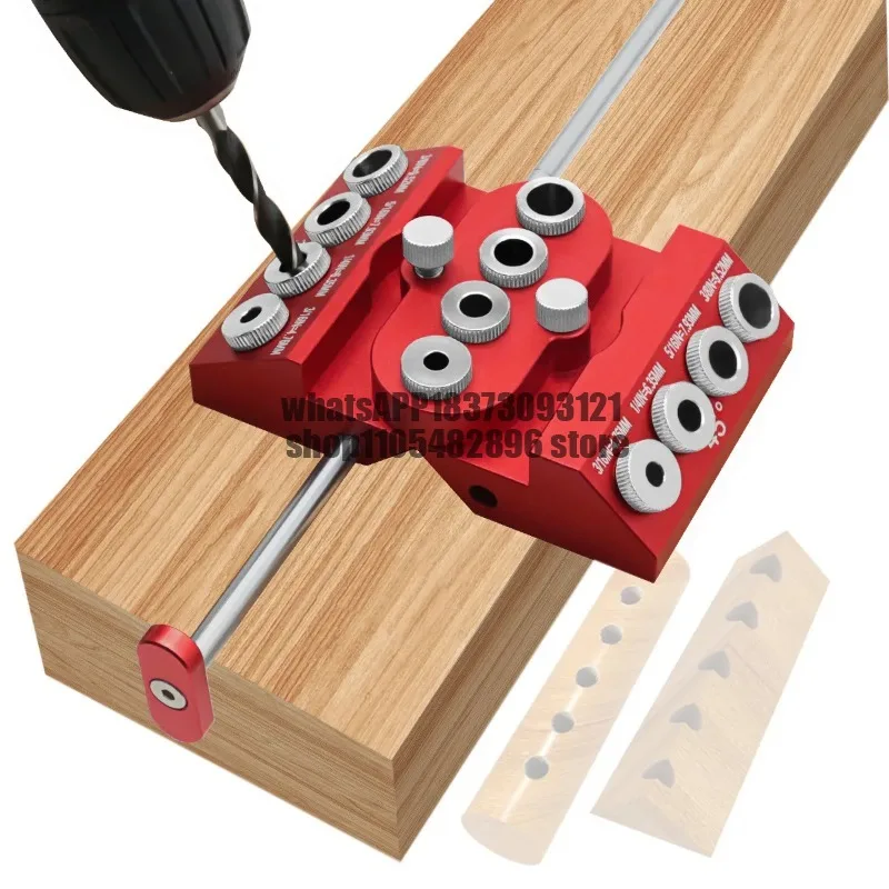 Drill Guide Jig for 30/45/90 Degree Angled Holes, 4 Sizes Jig for Stairs Handrail, Cable Railing, Deck, Wood Post and Lag Screw