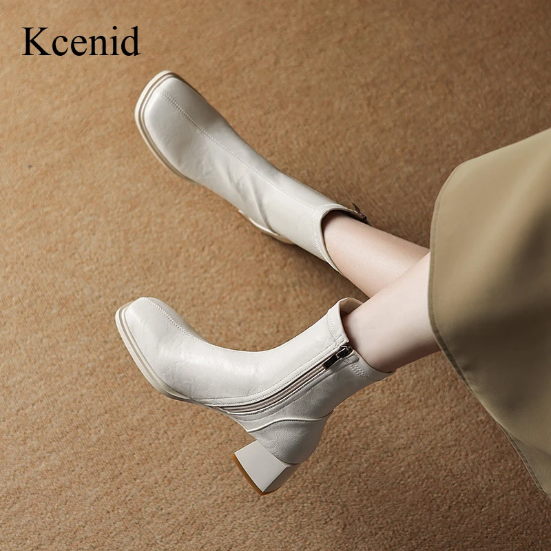 

Kcenid Fashion Ladies Square Heel Ankle Boots For Women Casual Autumn Winter Street Style Square Toe Daily Chelsea Boots Size 43