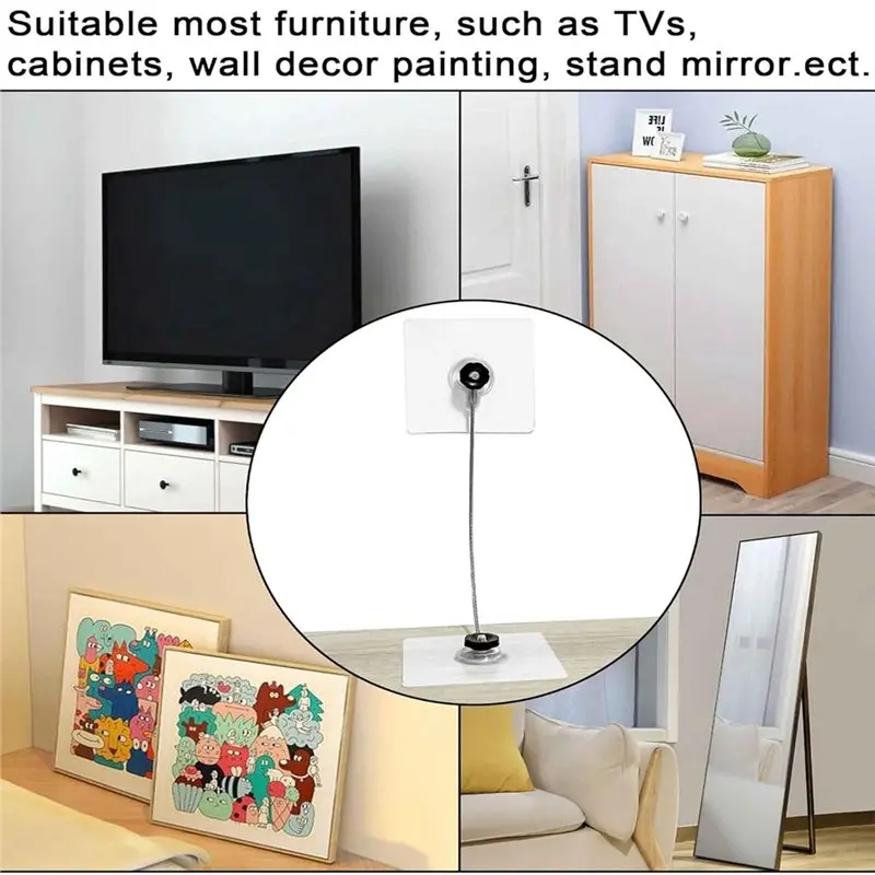 YSUN-Furniture Anchors Earthquake Straps For Baby Proofing, Preventing Falling And Anti-Tip TV Safety Straps