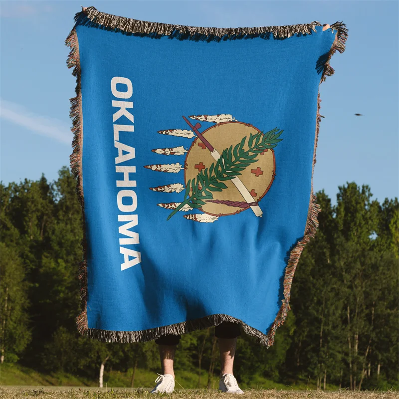 Aertemisi Oklahoma United States of America Jacquard Fringed Woven Throw Blanket