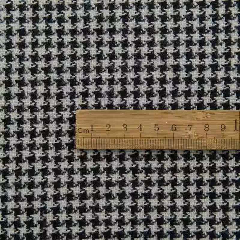 Light Coffee Small Houndstooth Yarn-Dyed Braided Tweed Fabric For Autumn Jacket Dress Suit Coat DIY Cloth Sewing Material - view 4