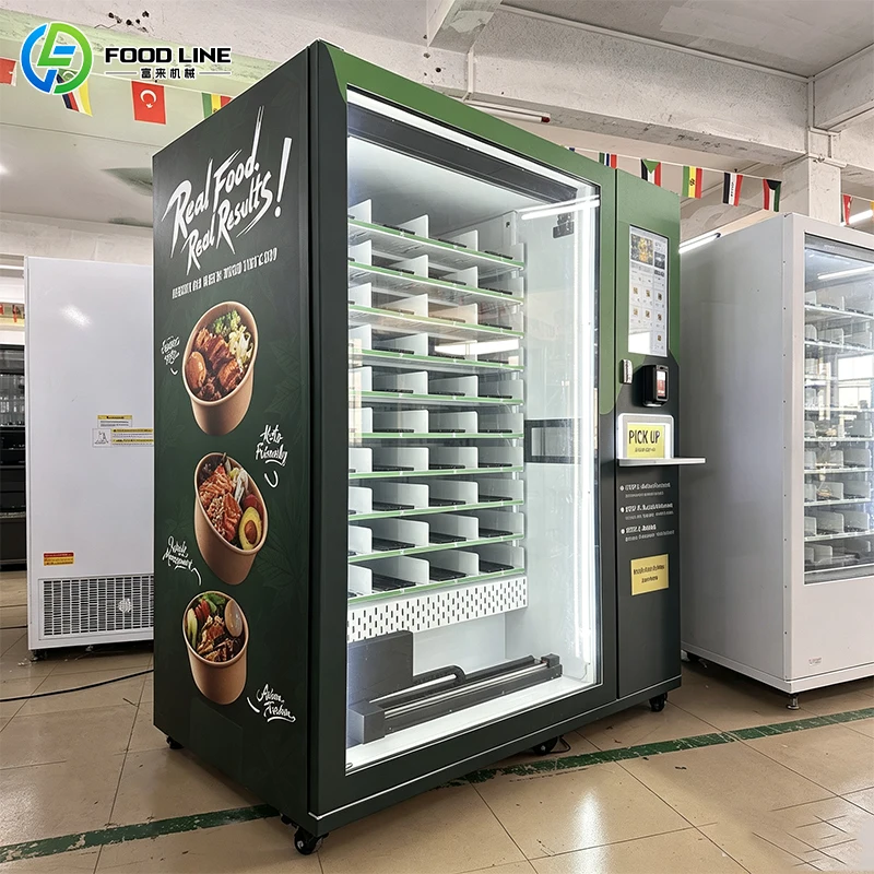 Hot Food Vending Machine Fully Automatic Custom SDK Supported Touch Screen Meal Dispenser for Transport Hub Customized