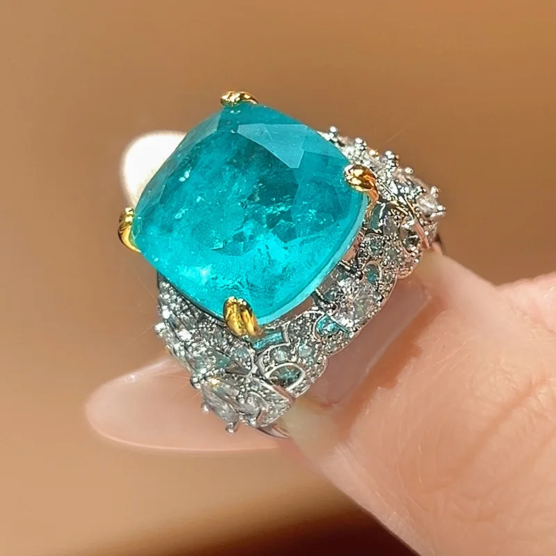 سحق الجليد قطع مختبر الياقوت سيترين الأحجار الكريمة والمجوهرات خاتم الخطوبة