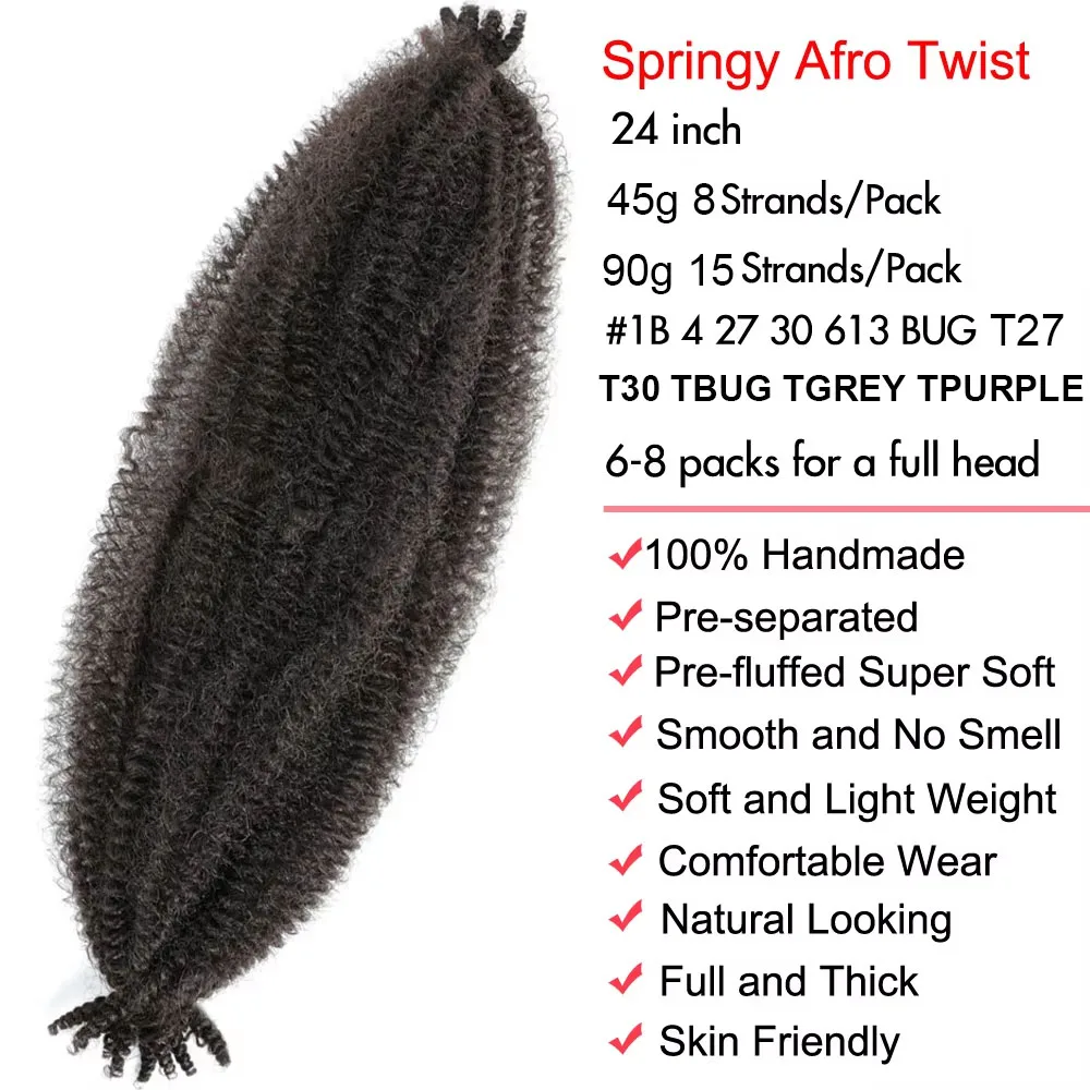 Springy Afro Twist Hair Marley Hair Prefluffed Spring Twist Hair 24