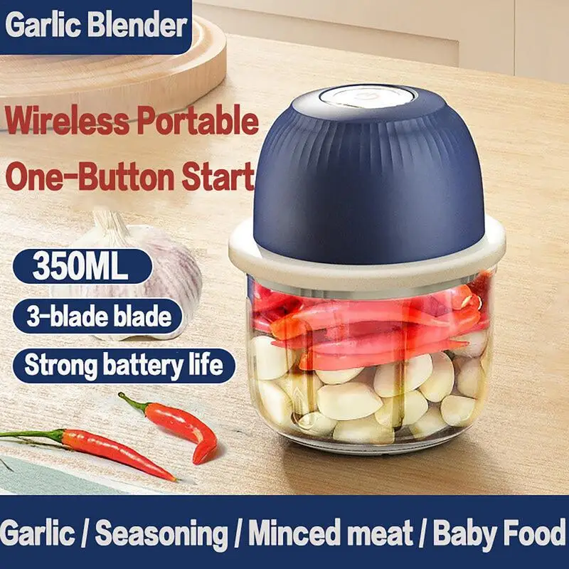 Electric Mini Food Chopper Garlic Grinder Onion Grinder Rechargeable Vegetable Chili Meat Cutter Household Kitchen Accessories