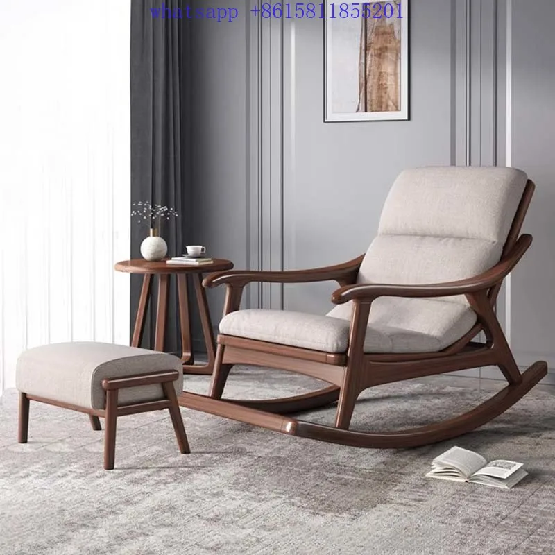 

German style · Casual lazy chair enjoy leisure time, African walnut, pure taste water-based paint accent chairs for living room