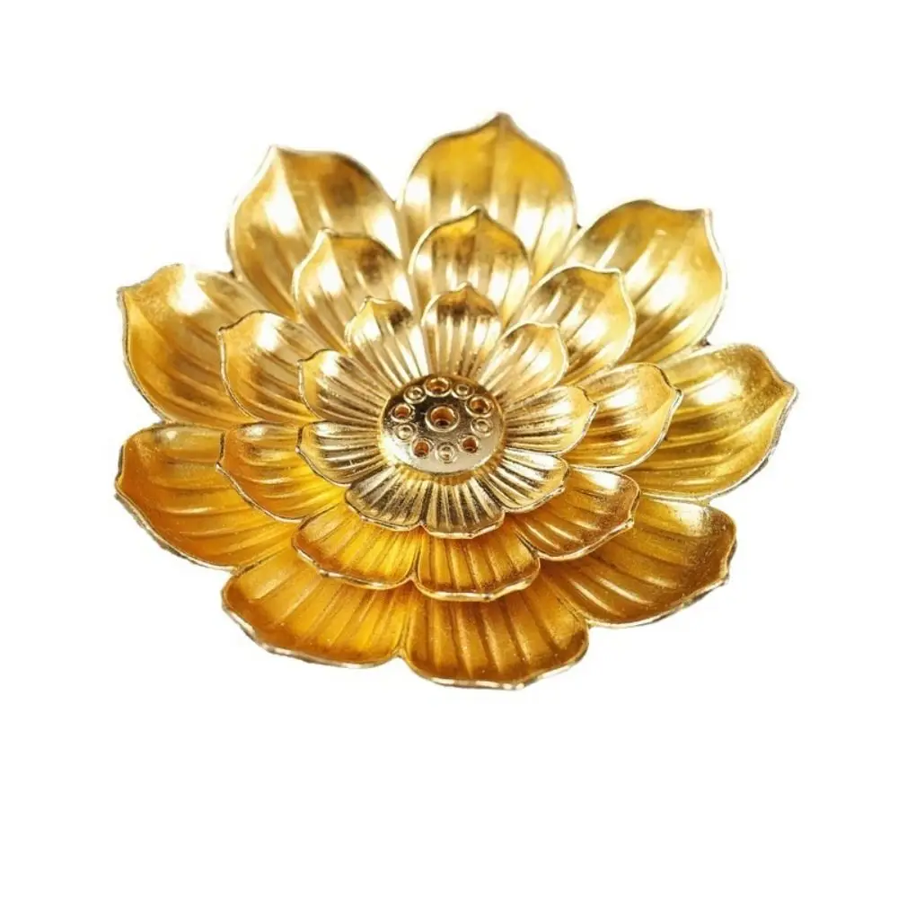 Lotus Design Incense Burner 6 Holes 2/3 Layer Incense Stick Holder Vintage Detachable Ash Catcher Lotus Aromatherapy Stand