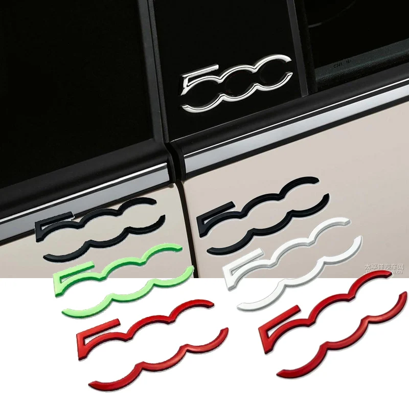 Pegatinas de Letras 3D para Emblema Trasero de Coche Fiat 500 500L 500X TIPO TORO Uno 124 Spider Panda Punto Idea LINEA MOBI Abarth