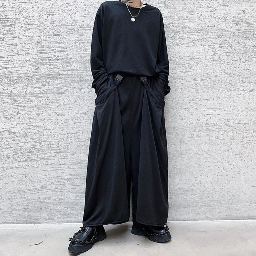 

XS-5XL Spring New Men's Solid Color Skirt Pants American Retro Fashion Trend High Street Casual Loose Niche Men's Bottoms