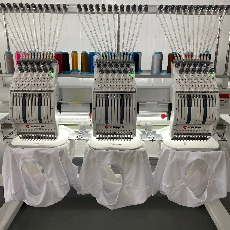 Industrial Embroidery Machinery 4 Heads 15 Needles High Efficiency Embroidery System for Garment Factory 1200RPM