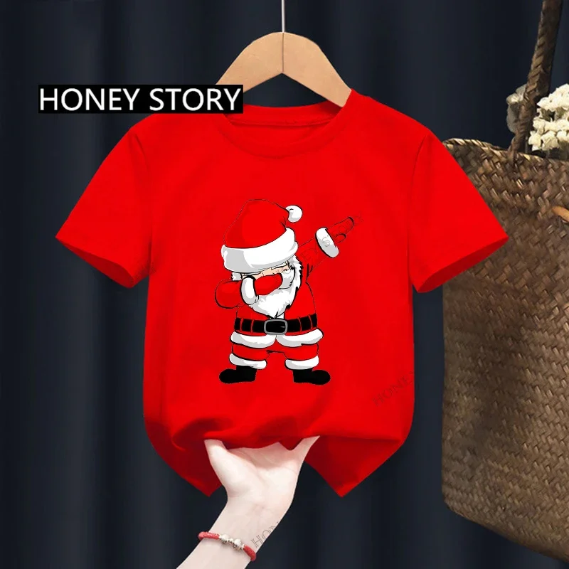 Christmas Santa Kid T Shirt Santa Elk Print Children\'s Red T-shirt Boys Girls Clothes Aliexpress Uk One Piece Pride Tshirt Tops