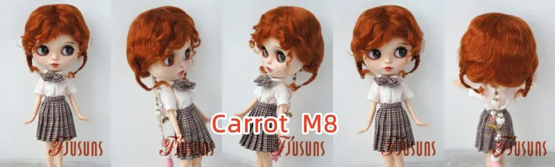 Fjusuns JD644 9-10inch 10-11inch Messy Baby Curly Mini Twintail Mohair BJD Wigs QBaby Pullip Blythes& 18"AG Doll Accessories