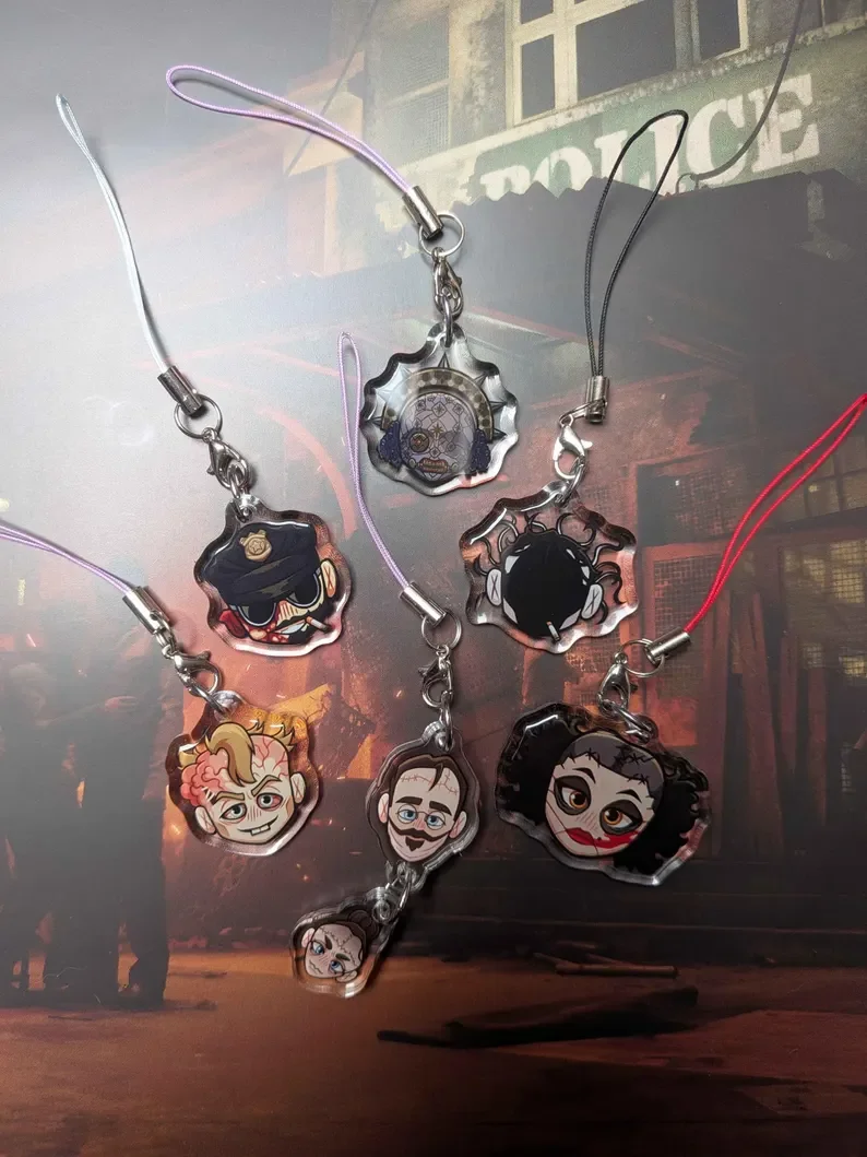 1.5 Inch Dark Survival Cartoon Acrylic Phone Charms, Mini Backpack Pendant Decor Gift