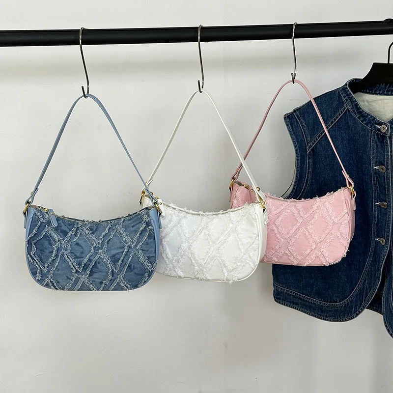 

Women's 2025 New Diamond Pattern Crossbody Bag Premium Denim Shoulder Bag Stylish Casual Versatile Underarm Bag
