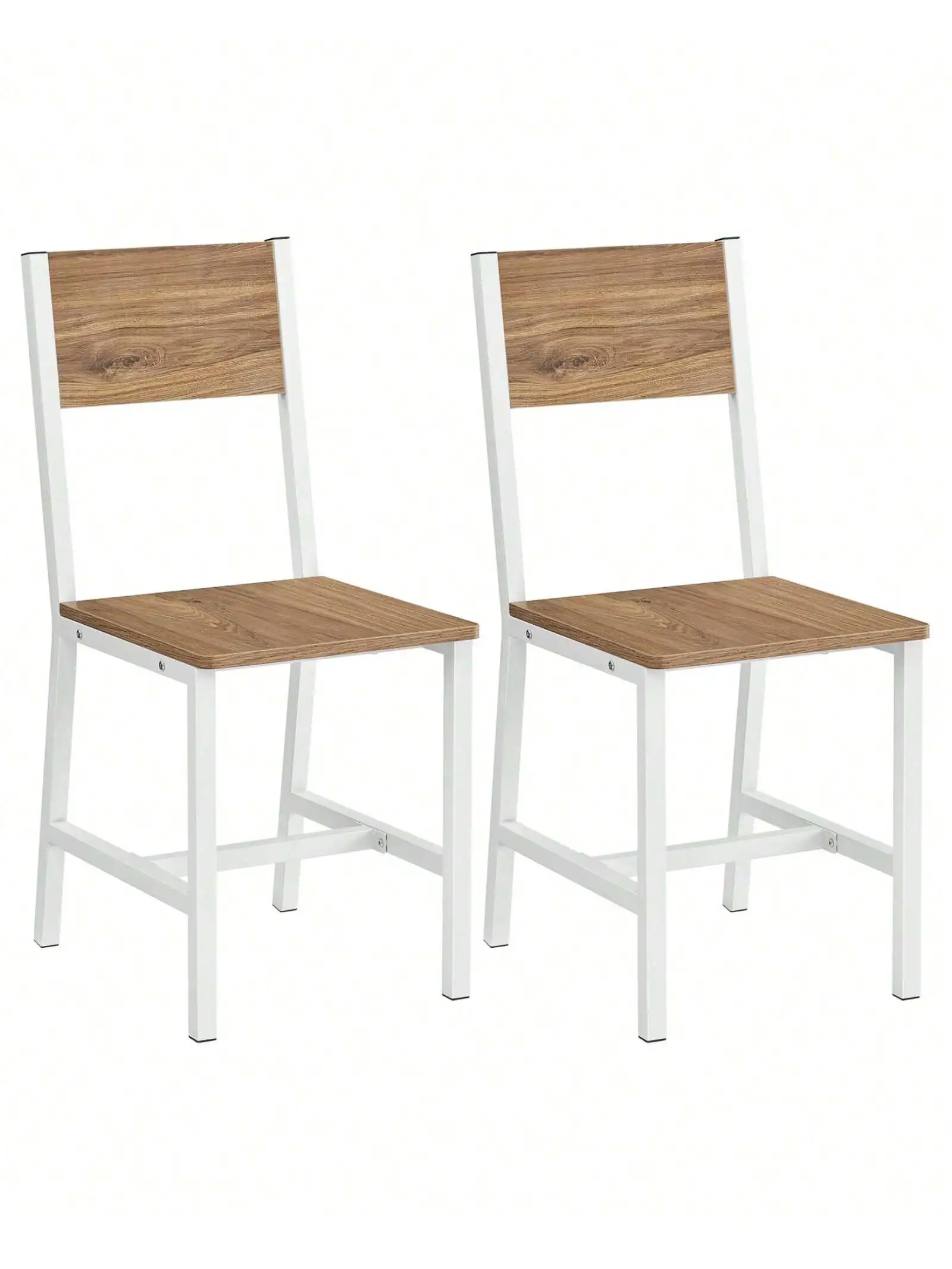 

VASAGLE Dining Chair Set of 2, Rustic Wood Chairs with Metal Steel Frame, Easy to Assemble, Comfortable Seat