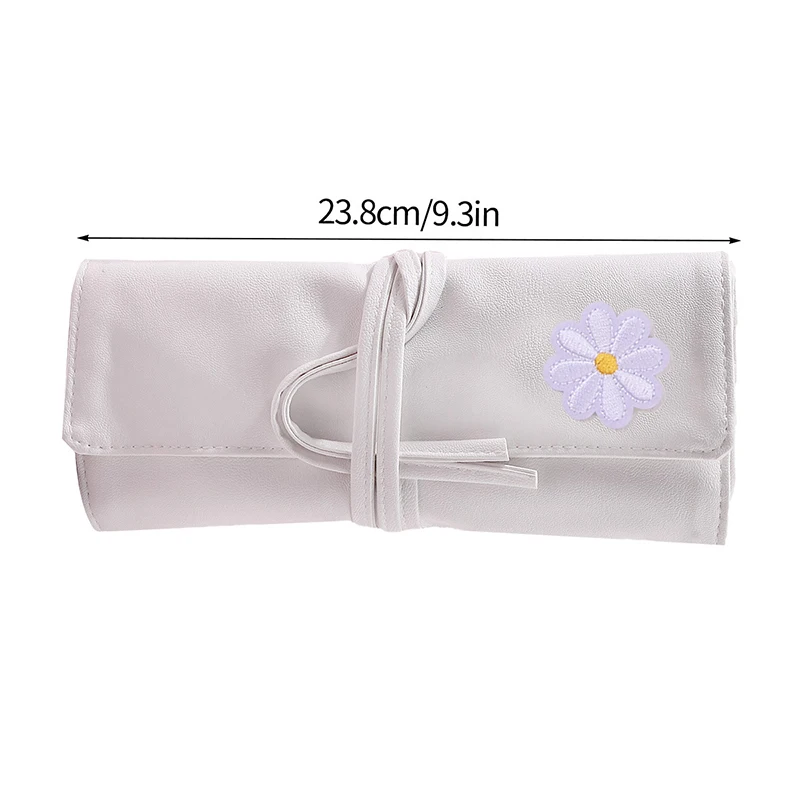 1 قطعة 12 حفرة ماكياج فرش حقيبة بولي Leather الجلود البيج الأسود المحمولة يشكلون فرشاة حقيبة للتخزين أدوات أضعاف المتداول أكياس #6