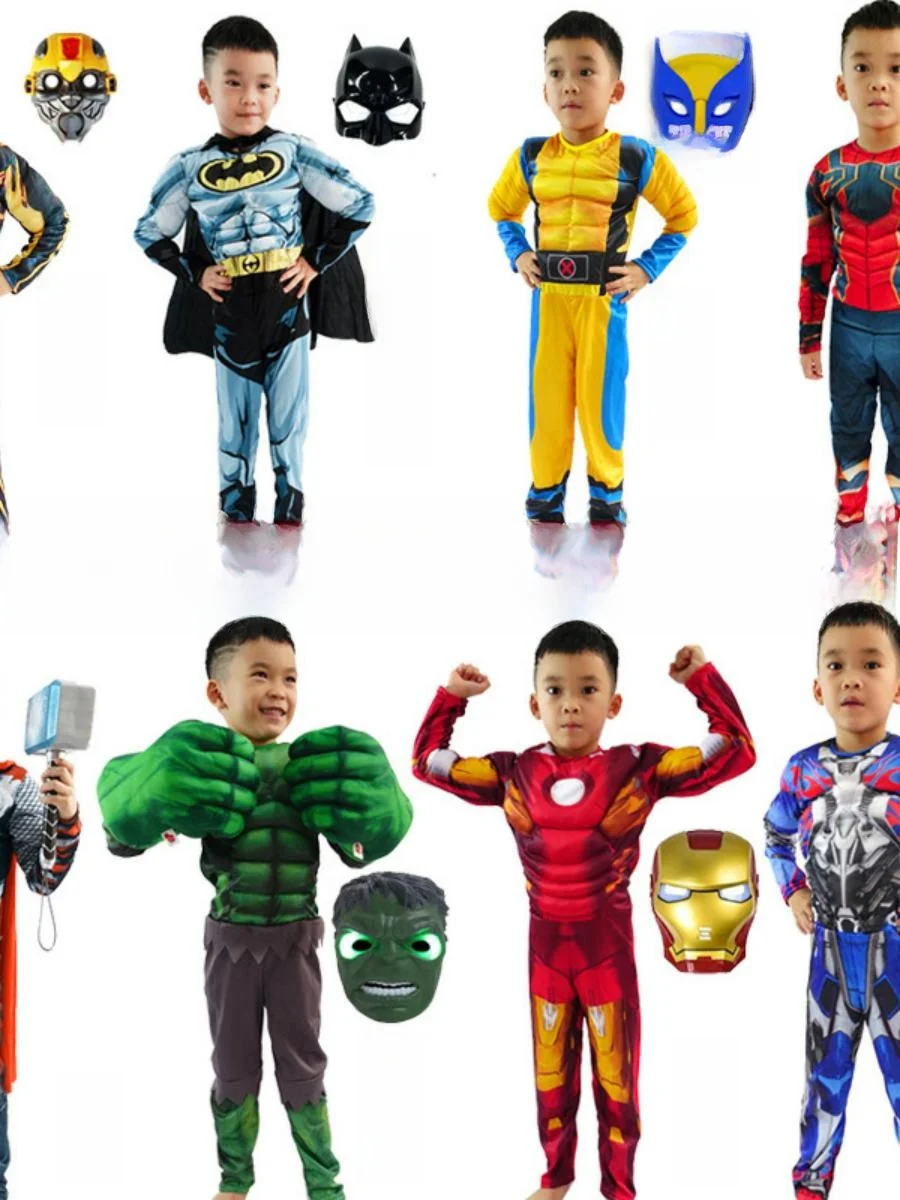 مجموعة قناع Loween Glow-in-the-k Accory الرجل الحديدي Transformeren العملاق للأطفال مجموعة كاملة من الزي الإنجليزي...