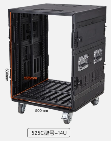 حافظة طيران 12U AMP مقاس 19 بوصة حافظة رف طيران Pro Audio DJ Road Rack مع عجلات