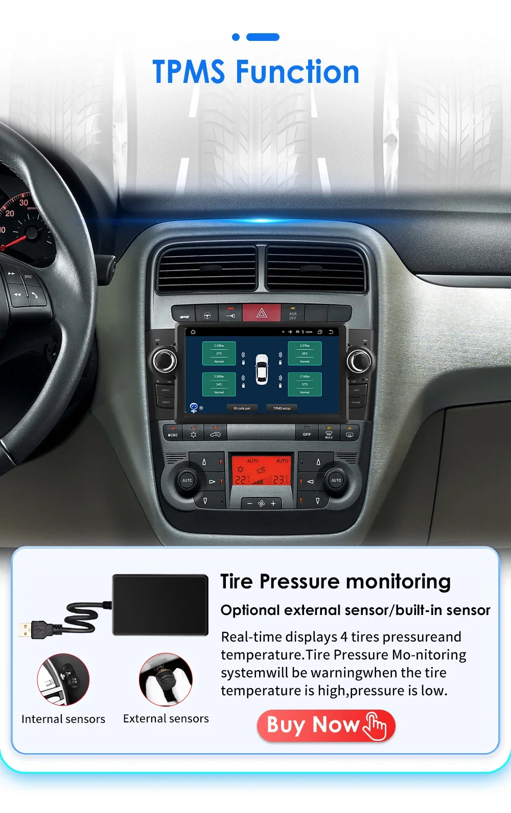 Hizpo 7 Zoll 2 Din Android 14 Auto-Multimedia-Player für Fiat Grande Punto Linea GPS Carplay 4G WIFI Intelligenter Bildschirm Autoradio – Detail 26