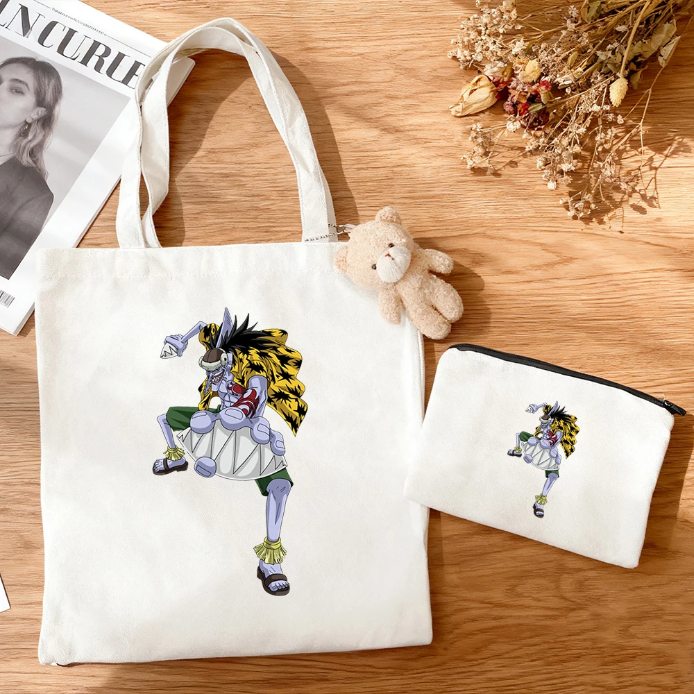 3-teiliges Set One Piece Yonko & Villains Anime Leinwand-Tragetasche Bedruckte Schultertasche Mini-Geldbörse Casual-Taschenset