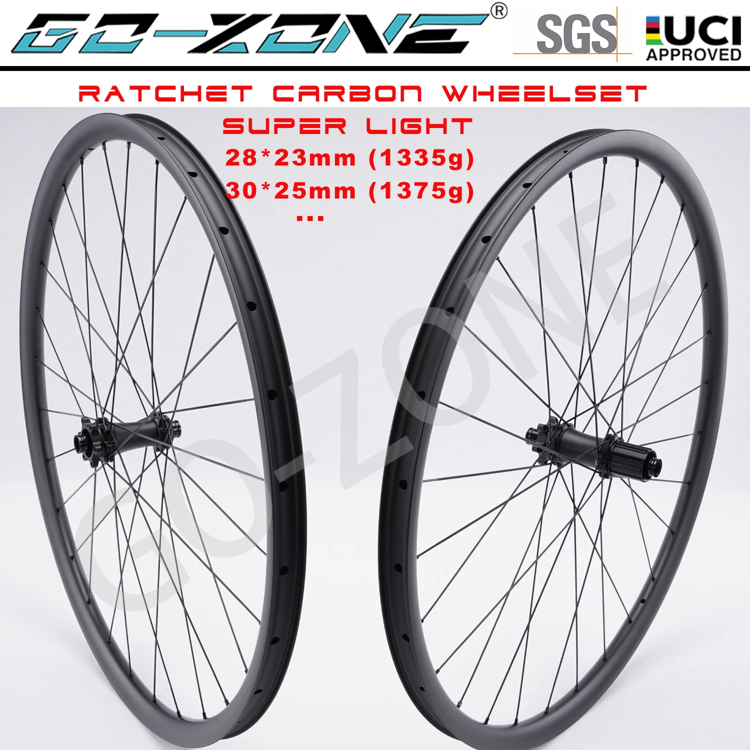 1335g Ratchet Ultralight Carbon MTB Wheels 29 UCI Approved 6 Bolt / Center Lock Boost 15x110 12x148 Tubeless 29er MTB Wheelset