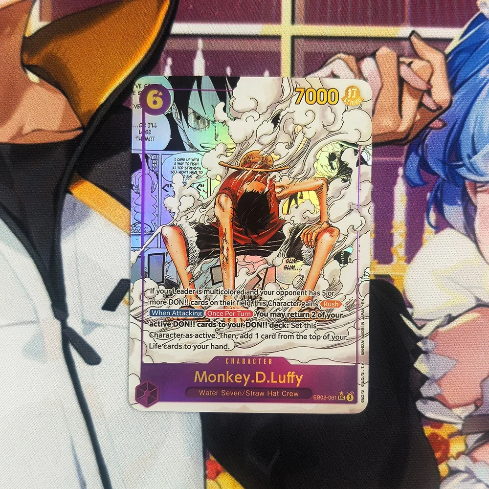 

Anime OPCG Collection Card EB02 Monkey D Luffy OP10 Trafalgar Law SEC Refractive Color Flash Card Textured English Child Gifts