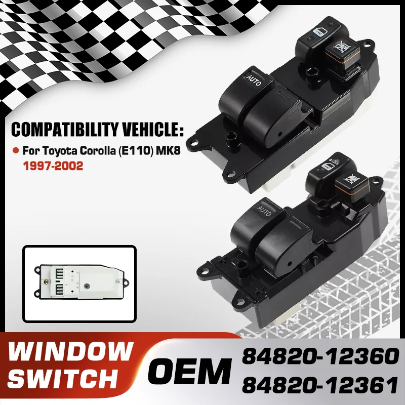 

For Toyota Corolla E110 MK8 1997 1998 1999 2000 2001 2002 Car Window Control Switch Master Button 84820-12360 84820-12361 13Pins
