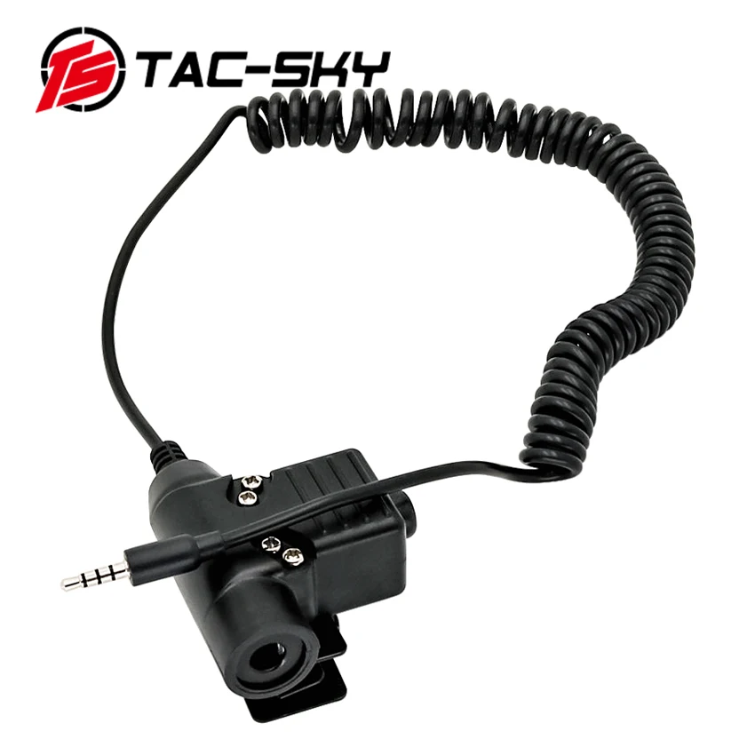 TAC-SKY Tactische Jacht Ruisonderdrukking Hoofdtelefoon Walkie Talkie Shooting Headset Militaire Adapter Ptt 94 Ptt Telefoon Plug Ptt