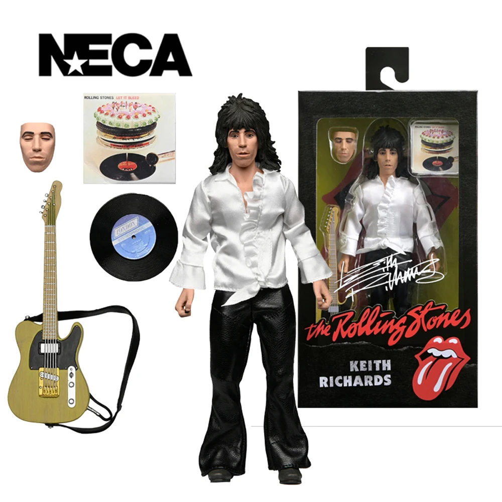 

NECA The Rolling Stones - Кит Чарльз (1975) 8-дюймовая фигурка в одежде, модель-кукла, гаражный набор для сборки