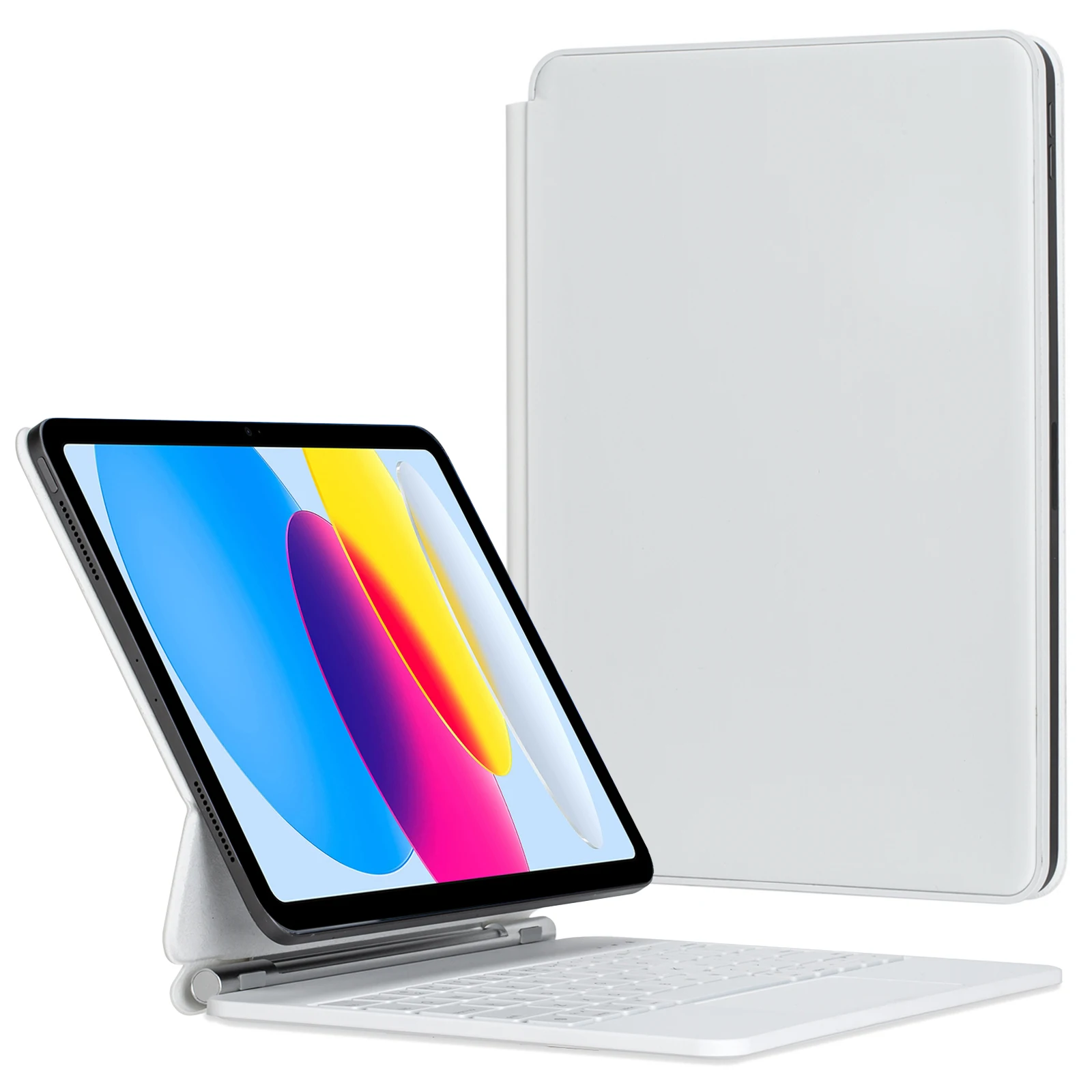 

P10 For iPad (2025) / 10.9 (2022) Touchpad Wireless Bluetooth-Compatible Keyboard Support Stand Case - White