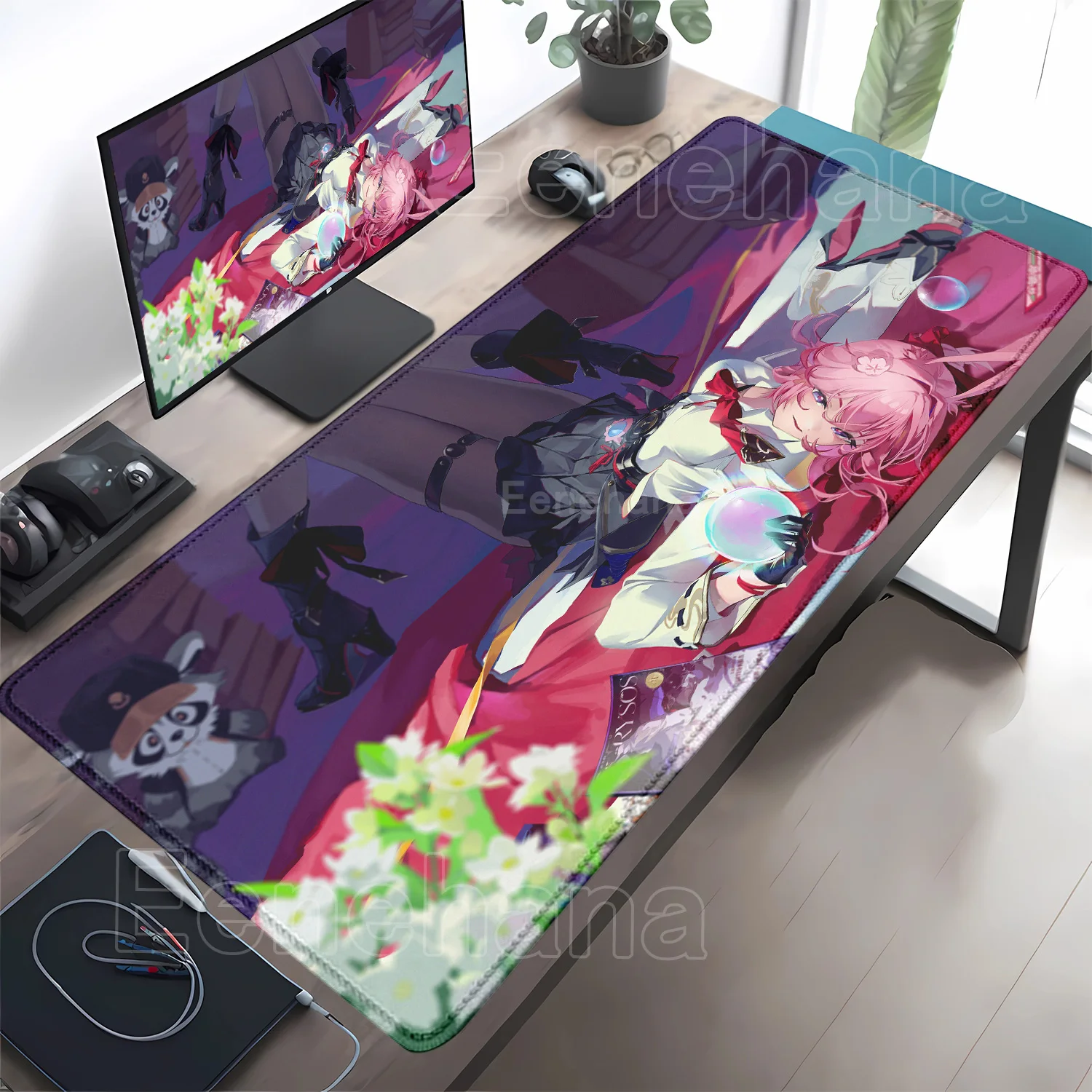 Evanescia Honkai Star Rail HSR Mouse Pad XXL Keyboard Gaming HD Printing Mousepad office Computer Anime Gamer overlock Desk Mat