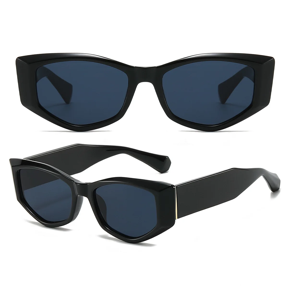 

Polygonal cat eye sunglasses sun protection UV2024 autumn new small frame fashion brown sunglasses