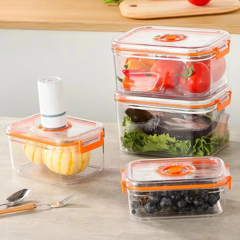 Vacuum Fresh-keeping Box Refrigerator Sealed Canister Microwavable Transparent Food Storage Container Kitchen Organizer Bento - view 6