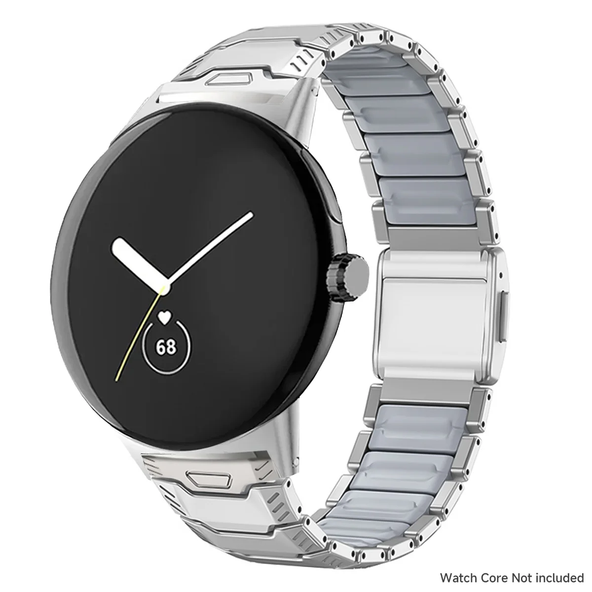 Titanium + Silikon-Armband für Google Pixel Watch 5 4 3 45mm Luxuriöses Magnetisches Doppelschicht-Band für Pixel Watch 5 45mm Herren-Armband – Detail 15