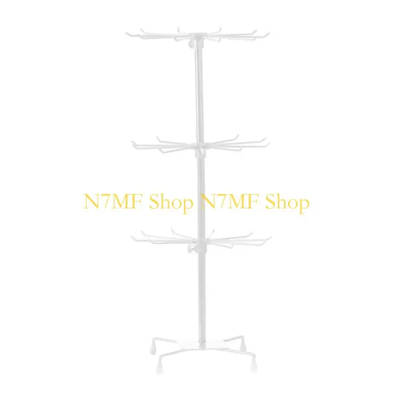 

N7MF Rotating 3 Layer Organizers Merchandising Stand for Accessory and Clothing Item Space Saving Solution for Shops and Home