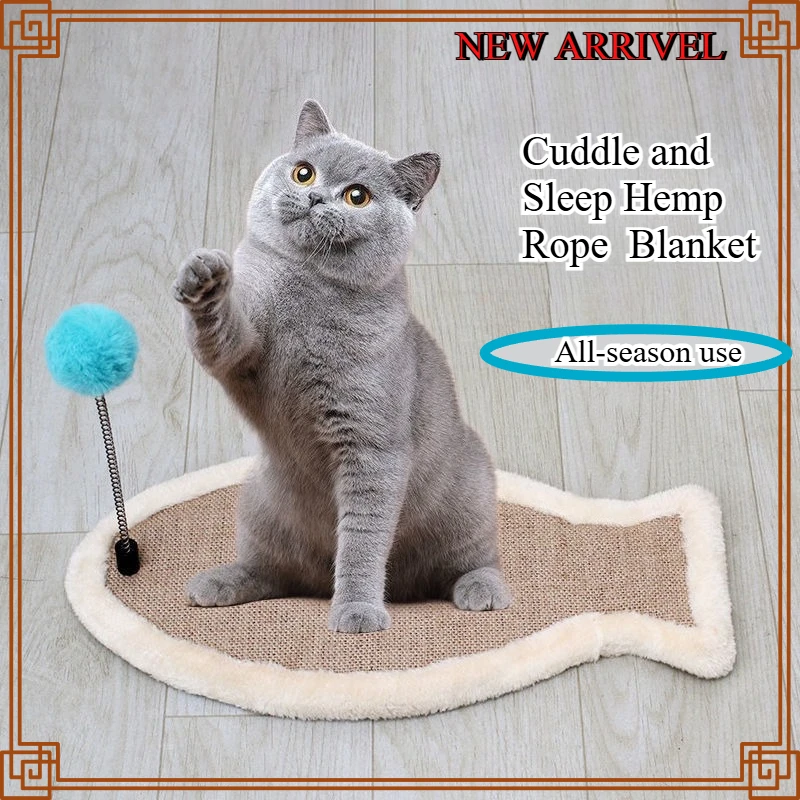 

Scratching Post Durable Sisal Mat Non-Shedding Cat Toy All-Season Use Cat Scratcher Toys Interactive Cat Toy