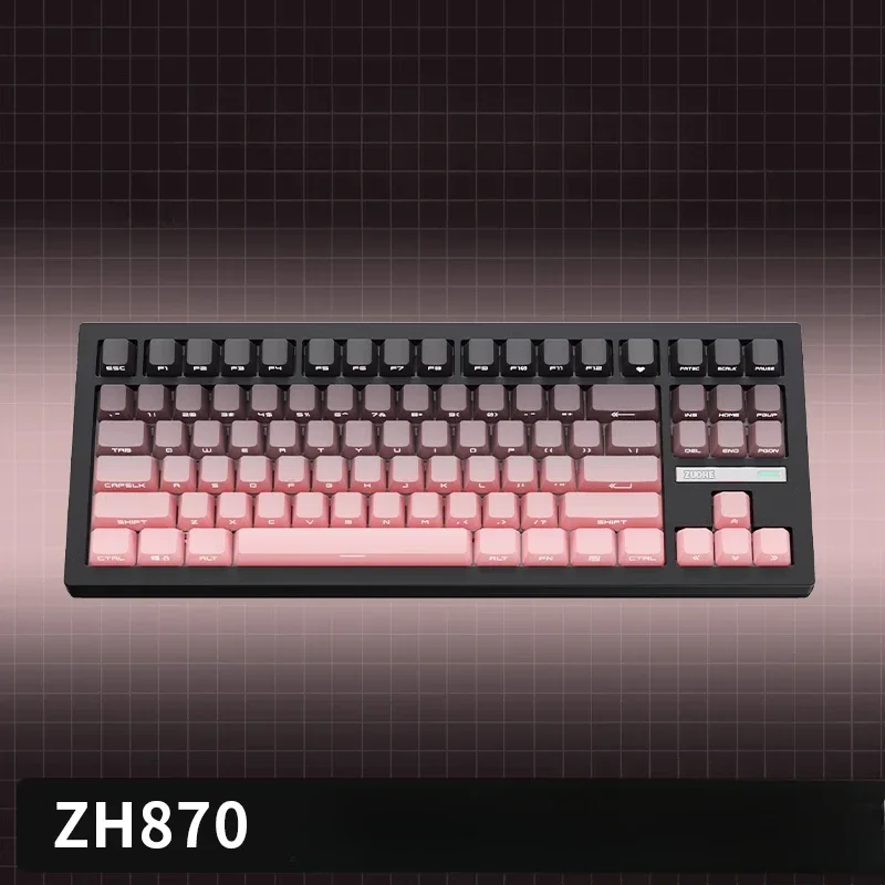 Zoch ZH870 Blackberry side engraved mechanical keyboard wired wireless bluetooth customized girls office mahjong sound