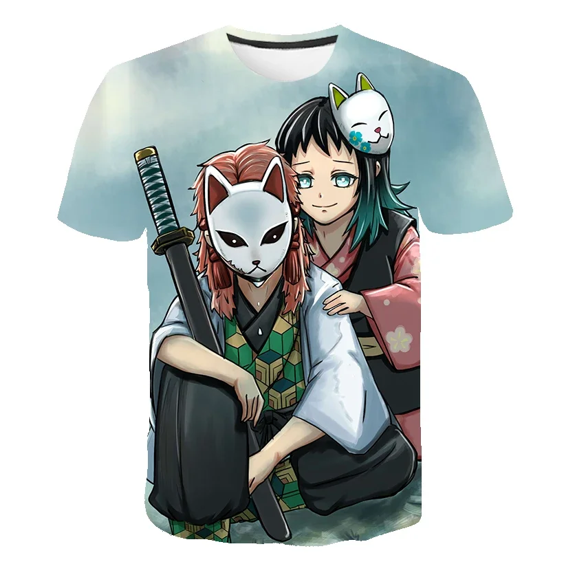 Camiseta infantil com estampa 3D de anime japonês, estilo Harajuku casual, tops de moda streetwear, roupas para meninos, nova moda