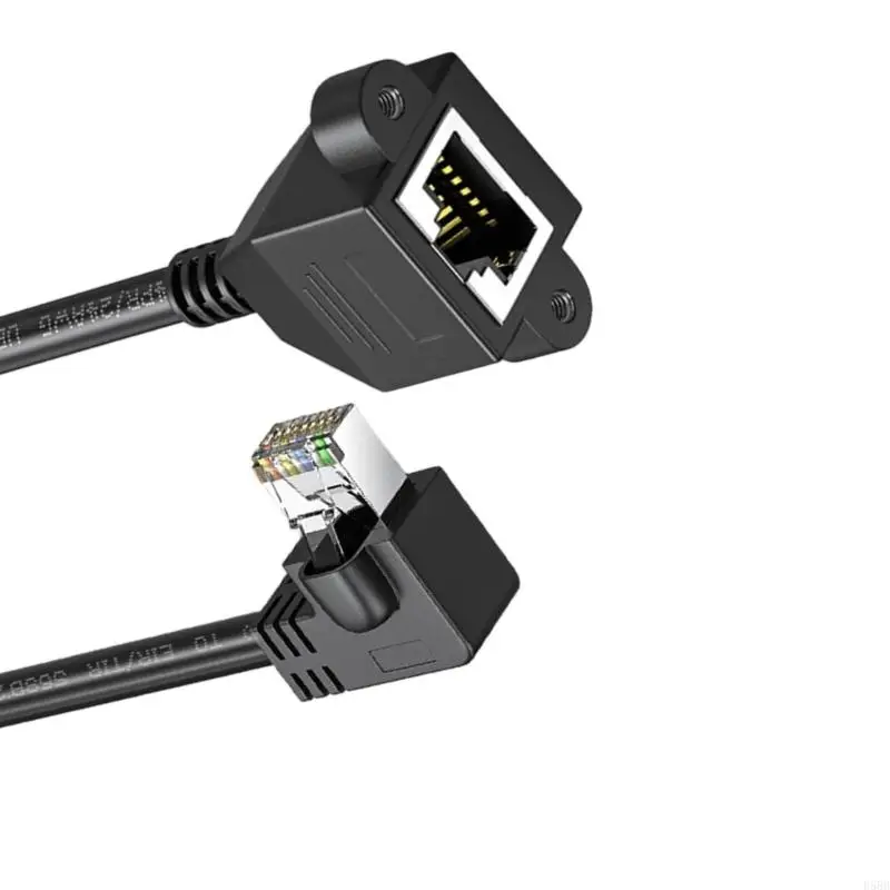 D5BB محمي CAT6 RJ45 موسع كابل محول زاوية مرنة محول FTP لشبكات CAT5E CAT5