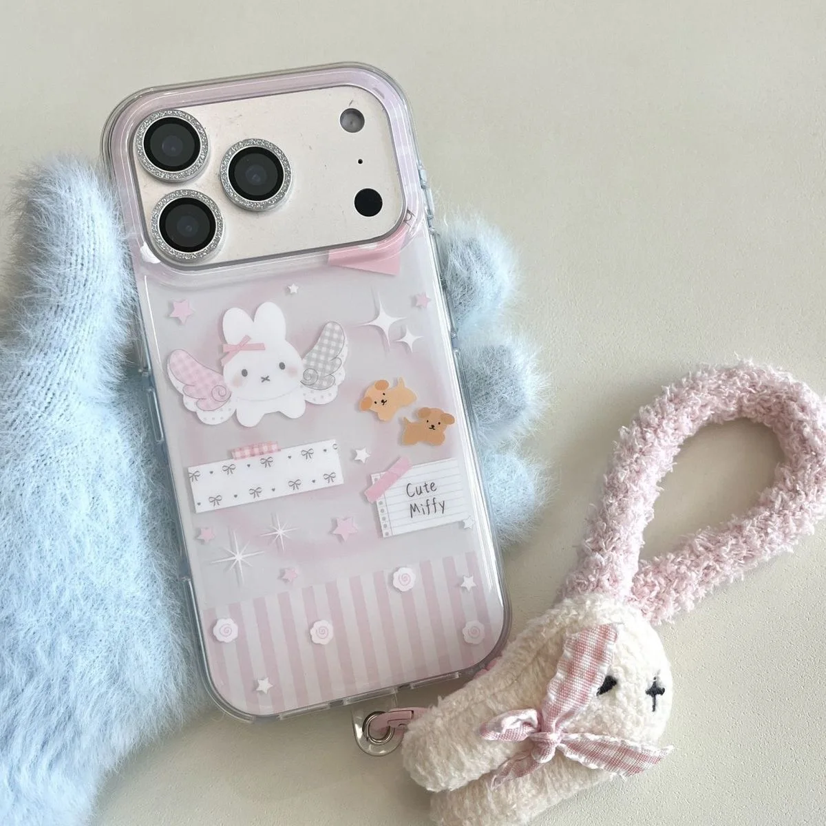 

luxury Cute Cartoon angel wings Miffy star phone Case For iPhone 12 13 14 15 16 17Pro Max Plus Miffy Furry Wrist Strap﻿﻿﻿﻿﻿﻿﻿﻿﻿﻿