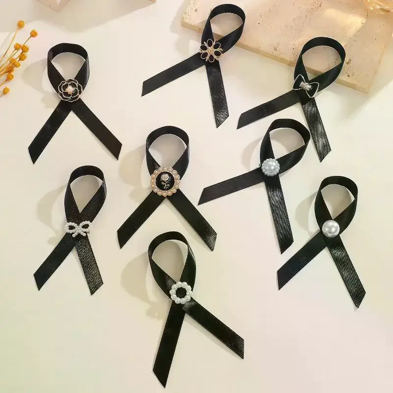 شريط أسود شارة بدبوس بروش جنازات دبوس تذكاري شريط أسود دبوس بروش شارة الحداد شارة جنازة دبوس بروش بروش