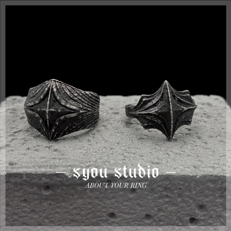 Geometric Distressed Cross Ring Stainless Steel Vintage Gift For Women Punk Jewelry Men Rings Wholesale