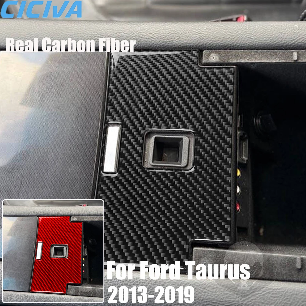 

Real Carbon Fiber Car Accessories Center Armrest Trim Cover Soft Sticker For Ford Taurus 2013 2014 2015 2016 2017 2018 2019