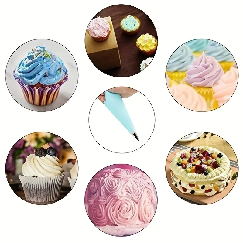 Kuchendekorationswerkzeug-Set mit Spritztüllen, Zuckergussspitzen, Fondantnägel, Spritzbeutel zum Backen von Cupcakes, Keksen – DIY-Dessert-Set – Detail 15