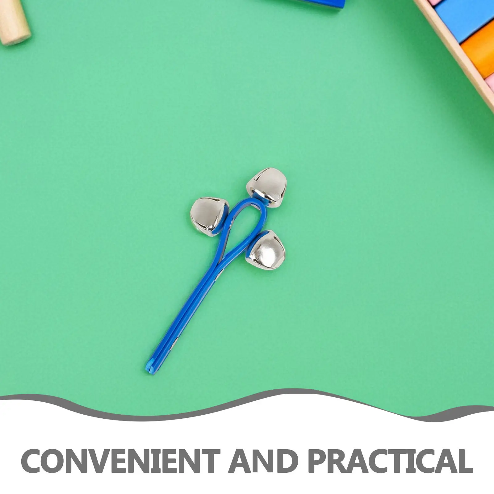 1Pcs Kids Musical Jingle Bell Rattle Hand Shaking Instrument Blue Baby Educational Plastic Shaker for Coordination Ability and