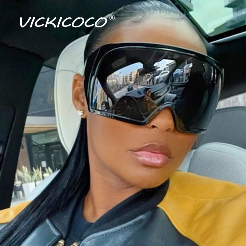 

Vintage Oversized Punk Y2K Sunglasses Women Men Luxury Brand Designer Vintage Goggle Sun Glasses Female One Piece Shades Eyewear