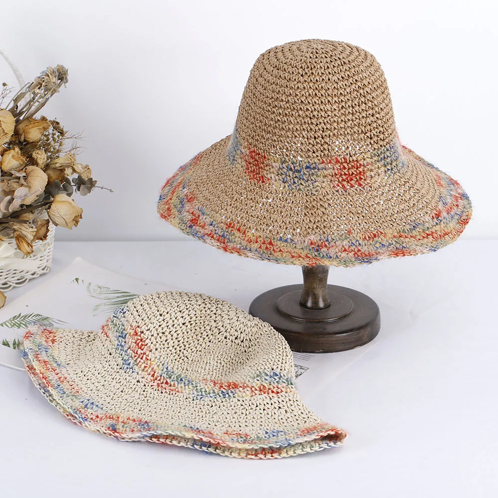 New beach collapsible Caps women women's hats for the sun summer hat Straw hat Bucket hat golf hat women uv protection solar hat