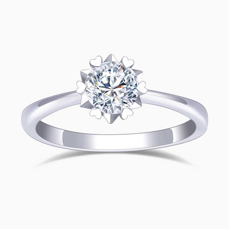 

Ювелирные изделия Месси, золото 18 карат, подарок подруге, 1 карат, выращенное в лаборатории бриллиантовое кольцо MS-507